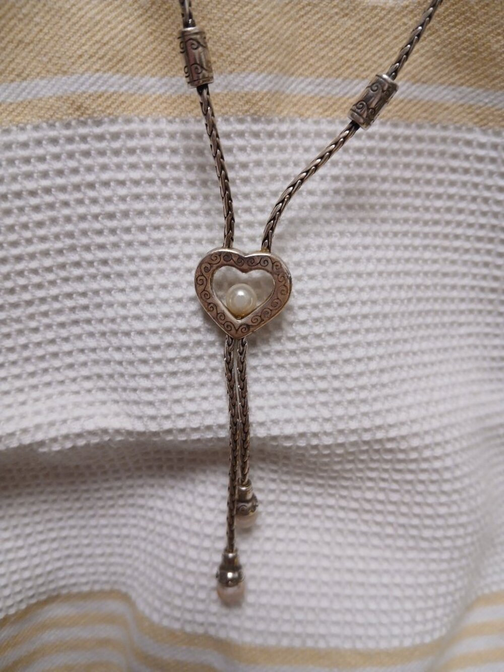 Vintage Brighton Pearl Heart - Picture 2 of 4